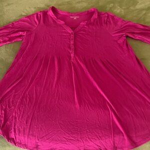 Woman Within Fuchsia Button-Up Tunic